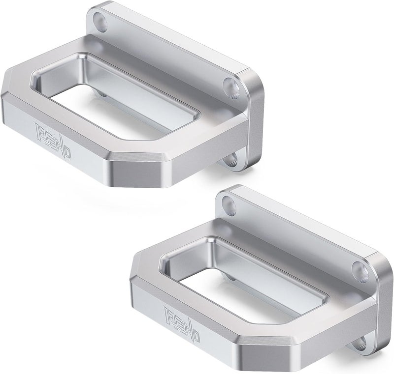 Reno Aluminum Front Tow Hooks, Heavy Duty Show Hook D-Ring Shackle Compatible with 2003-2018 Ram 2500 3500 2WD & 4WD Truck Recovery - Replace OEM 68171791AA, 52020587AB (2Pcs, Silvery) - Image 1